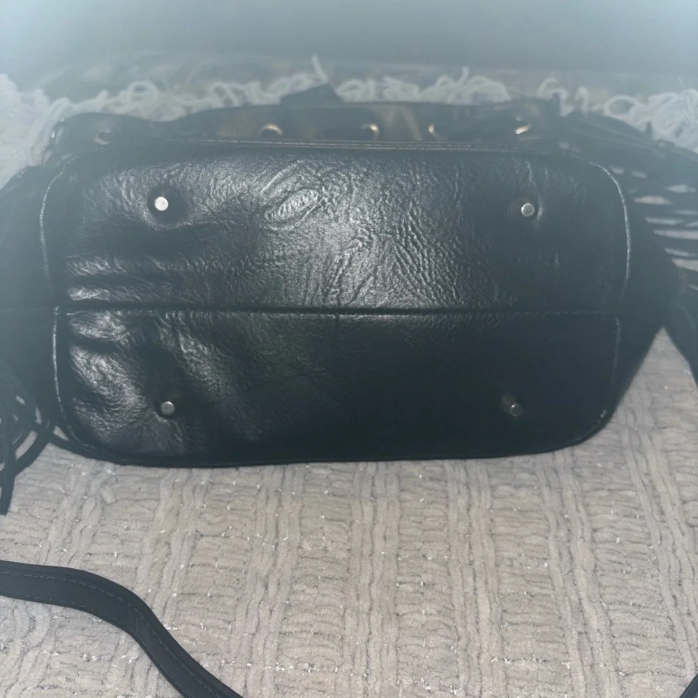 Wrangler Black and Brown Patterned Fringe Bag - Picture 8 of 9